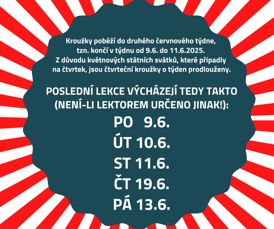 Ukončení kroužků - červen 2025