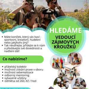 HLEDÁME VEDOUCÍ ZÁJMOVÝCH KROUŽKŮ 